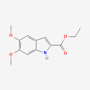 Ethyl 5,6-dimethoxy-1H-indole-2-carboxylate chemical structure (CAS 16382-18-6)