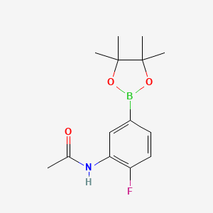 N-(2-Fluoro-5-(4,4,5,5-tetramethyl-1,3,2-dioxaborolan-2-yl)phenyl)acetamide chemical structure (CAS 1638329-59-5)
