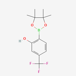 2-(4,4,5,5-Tetramethyl-1,3,2-dioxaborolan-2-yl)-5-(trifluoromethyl)phenol chemical structure (CAS 1638624-76-6)