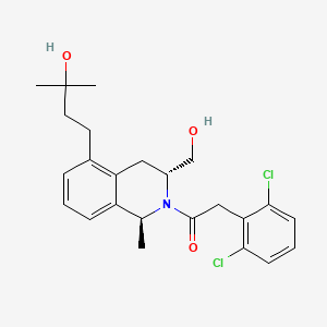 2-(2,6-Dichlorophenyl)-1-((1S,3R)-5-(3-hydroxy-3-methylbutyl)-3-(hydroxymethyl)-1-methyl-3,4-dihydroisoquinolin-2(1H)-yl)ethan-1-one chemical structure (CAS 1638667-79-4)
