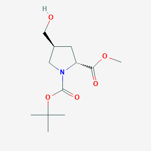 1-(tert-Butyl) 2-methyl (2R,4S)-4-(hydroxymethyl)pyrrolidine-1,2-dicarboxylate chemical structure (CAS 1638743-95-9)