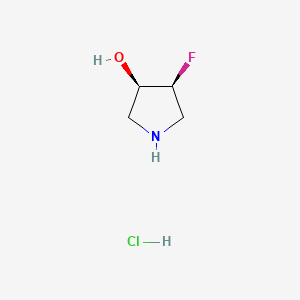 (3R,4S)-4-Fluoropyrrolidin-3-ol hydrochloride chemical structure (CAS 1638744-31-6)