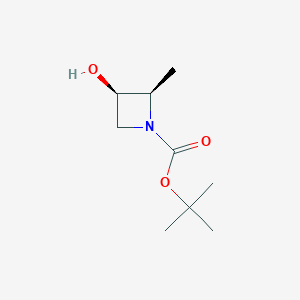 tert-Butyl (2R,3R)-3-hydroxy-2-methylazetidine-1-carboxylate chemical structure (CAS 1638744-75-8)