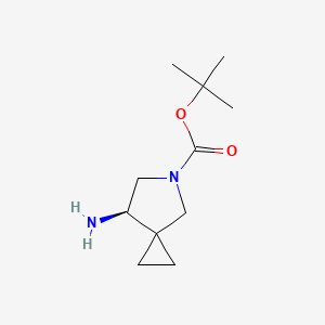 (R)-tert-Butyl 7-amino-5-azaspiro[2.4]heptane-5-carboxylate chemical structure (CAS 1638744-92-9)