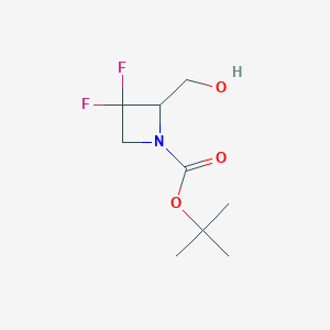 tert-Butyl 3,3-difluoro-2-(hydroxymethyl)azetidine-1-carboxylate chemical structure (CAS 1638759-62-2)