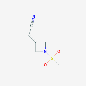 2-(1-(Methylsulfonyl)azetidin-3-ylidene)acetonitrile chemical structure (CAS 1638759-68-8)