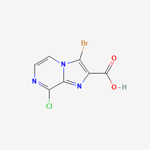 3-Bromo-8-chloroimidazo[1,2-a]pyrazine-2-carboxylic acid chemical structure (CAS 1638760-40-3)