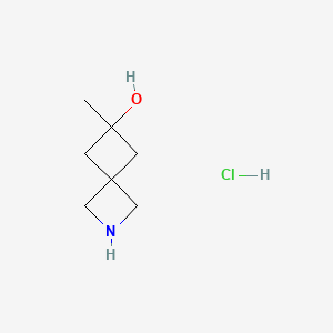 6-Methyl-2-azaspiro[3.3]heptan-6-ol hydrochloride chemical structure (CAS 1638765-02-2)