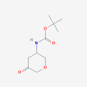 tert-Butyl (5-oxotetrahydro-2H-pyran-3-yl)carbamate chemical structure (CAS 1638767-05-1)