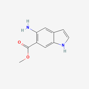 Methyl 5-amino-1H-indole-6-carboxylate chemical structure (CAS 1638767-58-4)