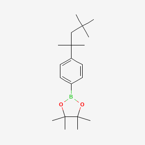 4,4,5,5-Tetramethyl-2-(4-(2,4,4-trimethylpentan-2-yl)phenyl)-1,3,2-dioxaborolane chemical structure (CAS 1639113-77-1)