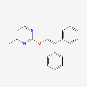 2-((2,2-Diphenylvinyl)oxy)-4,6-dimethylpyrimidine chemical structure (CAS 1639429-81-4)