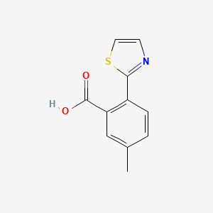 5-Methyl-2-(thiazol-2-yl)benzoic acid chemical structure (CAS 1639803-39-6)