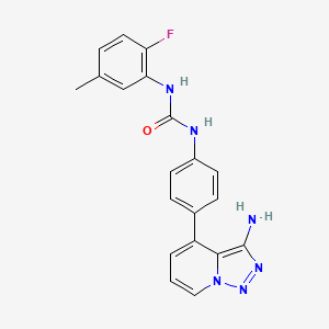 1-(4-(3-Amino-[1,2,3]triazolo[1,5-a]pyridin-4-yl)phenyl)-3-(2-fluoro-5-methylphenyl)urea chemical structure (CAS 1640112-20-4)