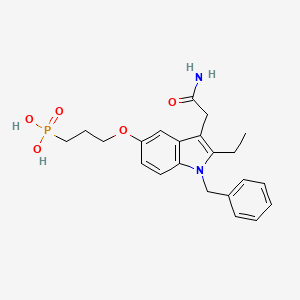 (3-((3-(2-Amino-2-oxoethyl)-1-benzyl-2-ethyl-1H-indol-5-yl)oxy)propyl)phosphonic acid chemical structure (CAS 164083-84-5)