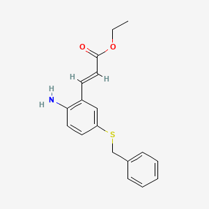 (E)-Ethyl 3-(2-amino-5-(benzylthio)phenyl)acrylate chemical structure (CAS 1641578-95-1)