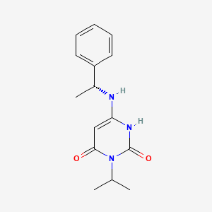 (R)-3-Isopropyl-6-((1-phenylethyl)amino)pyrimidine-2,4(1H,3H)-dione chemical structure (CAS 1642288-64-9)