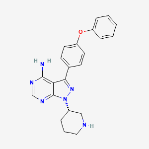 (S)-3-(4-Phenoxyphenyl)-1-(piperidin-3-yl)-1H-pyrazolo[3,4-d]pyrimidin-4-amine chemical structure (CAS 1642630-12-3)
