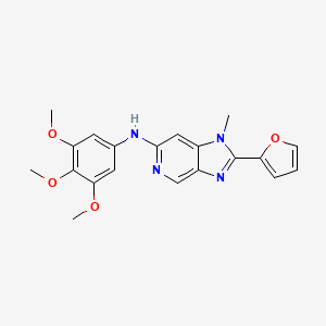 2-(Furan-2-yl)-1-methyl-N-(3,4,5-trimethoxyphenyl)-1H-imidazo[4,5-c]pyridin-6-amine chemical structure (CAS 1642839-27-7)