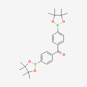 Bis(4-(4,4,5,5-tetramethyl-1,3,2-dioxaborolan-2-yl)phenyl)methanone chemical structure (CAS 1643382-78-8)