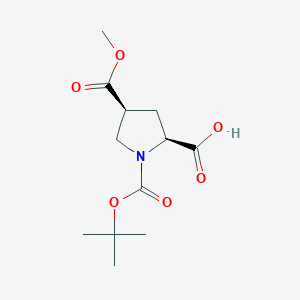 (2S,4S)-1-(tert-Butoxycarbonyl)-4-(methoxycarbonyl)pyrrolidine-2-carboxylic acid chemical structure (CAS 1643468-69-2)