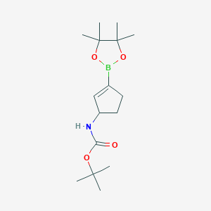 tert-Butyl (3-(4,4,5,5-tetramethyl-1,3,2-dioxaborolan-2-yl)cyclopent-2-en-1-yl)carbamate chemical structure (CAS 1643574-06-4)