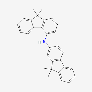 N-(9,9-dimethyl-9H-fluoren-4-yl)-9,9-dimethyl-9H-fluoren-2-amine chemical structure (CAS 1644054-07-8)