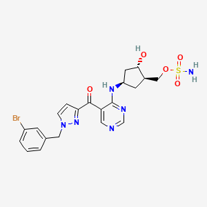 ((1R,2S,4R)-4-((5-(1-(3-Bromobenzyl)-1H-pyrazole-3-carbonyl)pyrimidin-4-yl)amino)-2-hydroxycyclopentyl)methyl sulfamate chemical structure (CAS 1644342-14-2)