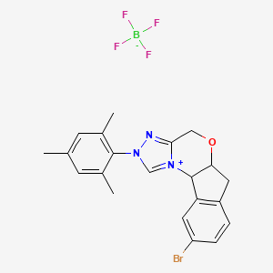 (5aR,10bS)-9-Bromo-2-mesityl-4,5a,6,10b-tetrahydroindeno[2,1-b][1,2,4]triazolo[4,3-d][1,4]oxazin-2-ium tetrafluoroborate chemical structure (CAS 1644388-09-9)