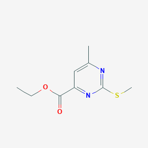 Ethyl 6-methyl-2-(methylthio)pyrimidine-4-carboxylate chemical structure (CAS 1644431-48-0)