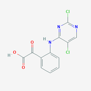 2-(2-((2,5-Dichloropyrimidin-4-yl)amino)phenyl)-2-oxoacetic acid chemical structure (CAS 1644503-10-5)