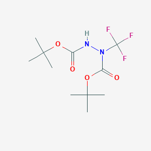 Di-tert-butyl 1-(trifluoromethyl)hydrazine-1,2-dicarboxylate chemical structure (CAS 1644529-01-0)