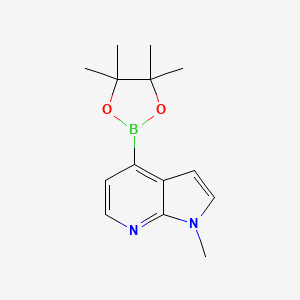 1-Methyl-4-(4,4,5,5-tetramethyl-1,3,2-dioxaborolan-2-yl)-1H-pyrrolo[2,3-b]pyridine chemical structure (CAS 1644629-23-1)