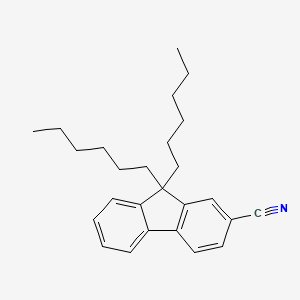 9,9-Dihexyl-9H-fluorene-2-carbonitrile chemical structure (CAS 1645301-44-5)