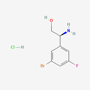 (S)-2-Amino-2-(3-bromo-5-fluorophenyl)ethan-1-ol hydrochloride chemical structure (CAS 1646566-74-6)