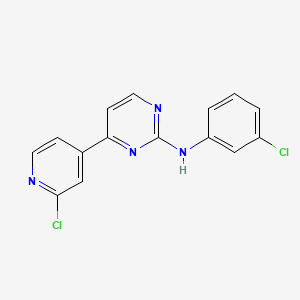 N-(3-Chlorophenyl)-4-(2-chloropyridin-4-yl)pyrimidin-2-amine chemical structure (CAS 164658-40-6)