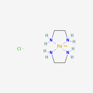 Palladium(2+), bis(1,2-ethanediamine-κN1,κN2)-, chloride (1:2) chemical structure (CAS 16483-18-4)