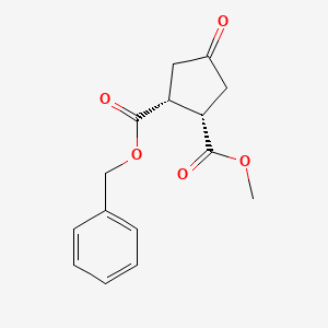 cis-1-Benzyl 2-methyl 4-oxocyclopentane-1,2-dicarboxylate chemical structure (CAS 164916-54-5)