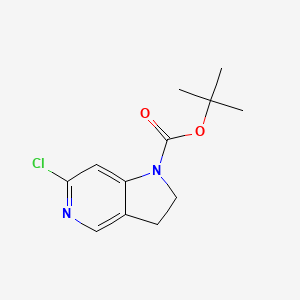 tert-Butyl 6-chloro-2,3-dihydro-1H-pyrrolo[3,2-c]pyridine-1-carboxylate chemical structure (CAS 1649470-12-1)