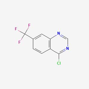 4-Chloro-7-(trifluoromethyl)quinazoline chemical structure (CAS 16499-65-3)