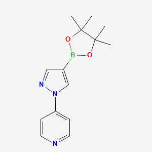 4-(4-(4,4,5,5-Tetramethyl-1,3,2-dioxaborolan-2-yl)-1H-pyrazol-1-yl)pyridine chemical structure (CAS 1650548-69-8)