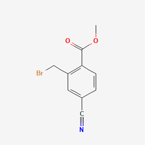 Methyl 2-(bromomethyl)-4-cyanobenzoate chemical structure (CAS 165111-46-6)