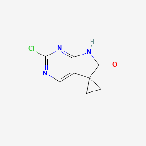 2'-Chlorospiro[cyclopropane-1,5'-pyrrolo[2,3-d]pyrimidin]-6'(7'H)-one chemical structure (CAS 1651891-59-6)