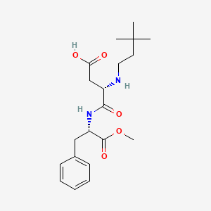 (S)-3-((3,3-Dimethylbutyl)amino)-4-(((S)-1-methoxy-1-oxo-3-phenylpropan-2-yl)amino)-4-oxobutanoic acid chemical structure (CAS 165450-17-9)