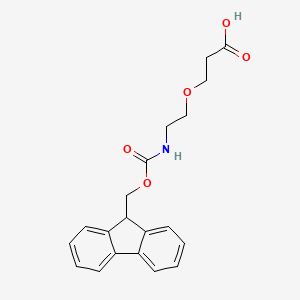 3-(2-((((9H-Fluoren-9-yl)methoxy)carbonyl)amino)ethoxy)propanoic acid chemical structure (CAS 1654740-73-4)