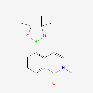 2-Methyl-5-(4,4,5,5-tetramethyl-1,3,2-dioxaborolan-2-yl)isoquinolin-1(2H)-one chemical structure (CAS 1655495-97-8)