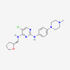 (R)-5-Chloro-N2-(4-(4-methylpiperazin-1-yl)phenyl)-N4-((tetrahydrofuran-2-yl)methyl)pyrimidine-2,4-diamine chemical structure (CAS 1655527-68-6)
