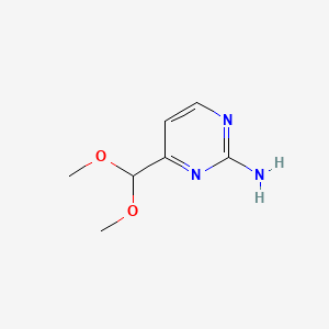 4-Dimethoxymethylpyrimidin-2-ylamine chemical structure (CAS 165807-05-6)