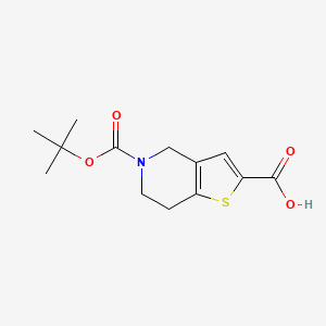 5-(tert-Butoxycarbonyl)-4,5,6,7-tetrahydrothieno[3,2-c]pyridine-2-carboxylic acid chemical structure (CAS 165947-48-8)