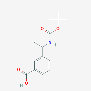 3-(1-((tert-Butoxycarbonyl)amino)ethyl)benzoic acid chemical structure (CAS 165949-84-8)